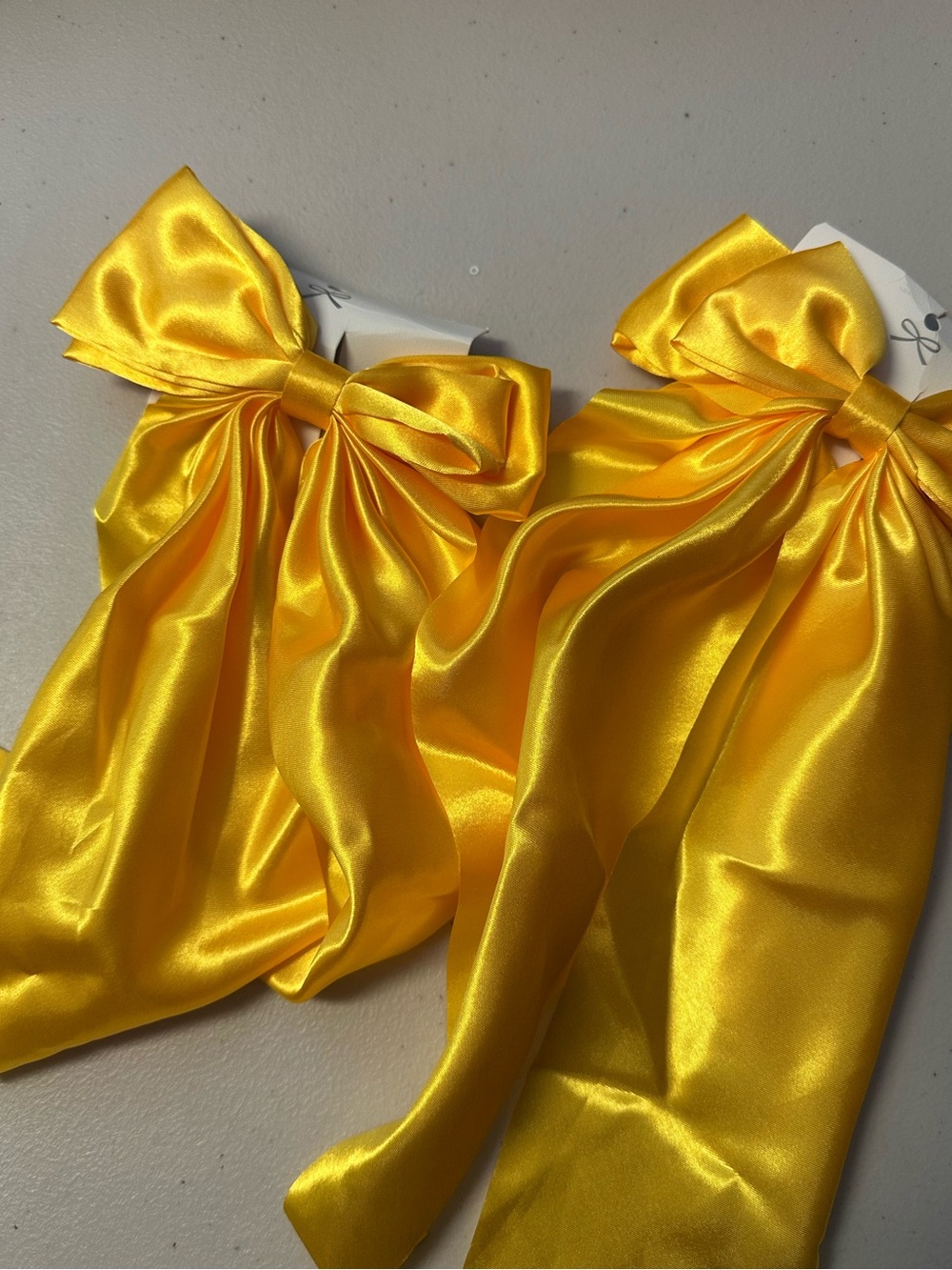 Yellow Satin Bow Hair clip